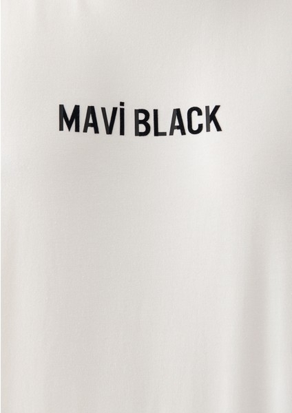 Erkek Mavi Black Baskılı Beyaz Tişört 0610785-70057