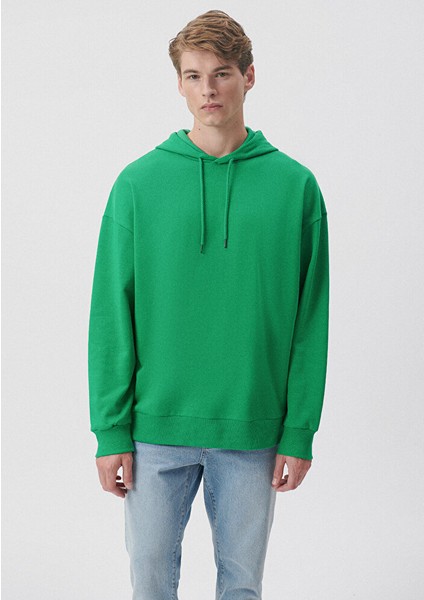 Erkek Kapüşonlu Yeşil Basic Sweatshirt 0610062-71704 fiyatları
