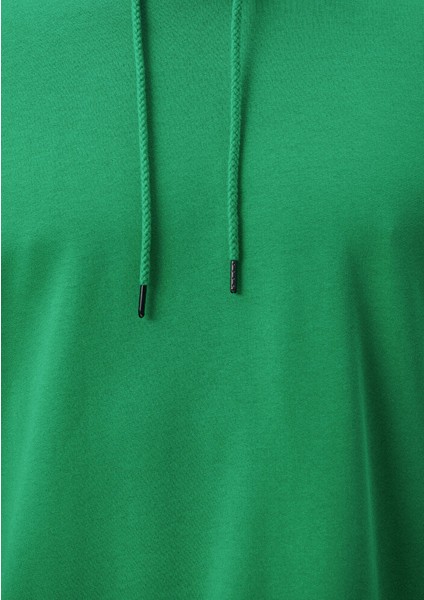 Erkek Kapüşonlu Yeşil Basic Sweatshirt 0610062-71704