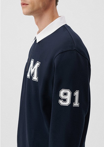 M Logo Nakışlı Polo Yaka Sweatshirt indirimleri