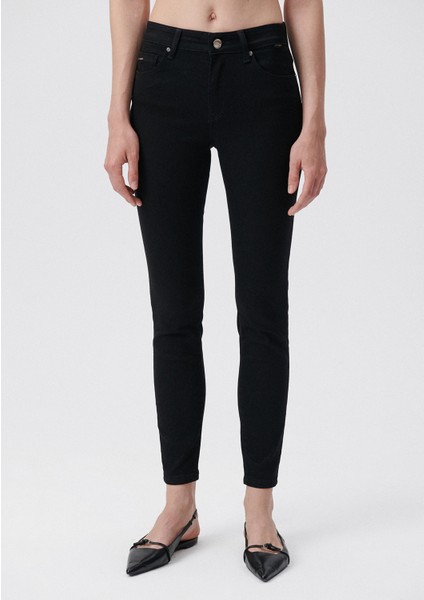 Kadın Tess Siyah Gold Luxury Jean Pantolon 100328-32092 modelleri