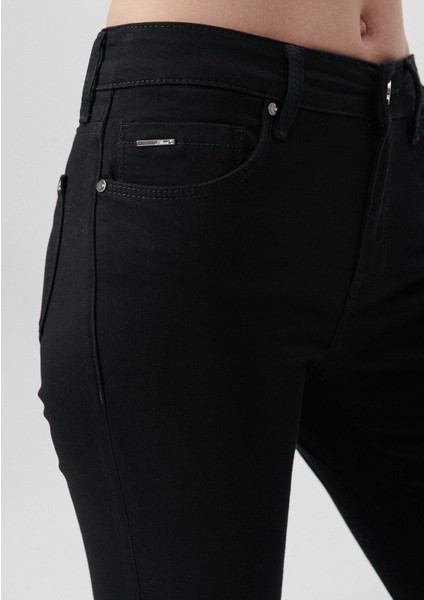 Kadın Tess Siyah Gold Luxury Jean Pantolon 100328-32092
