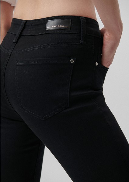 Kadın Tess Siyah Gold Luxury Jean Pantolon 100328-32092