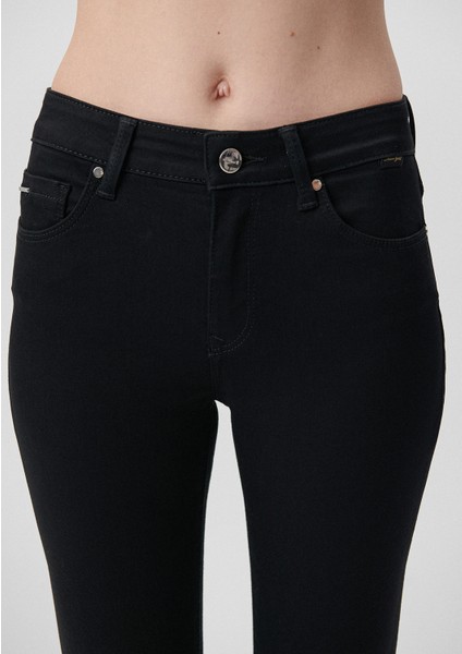 Kadın Tess Siyah Gold Luxury Jean Pantolon 100328-32092