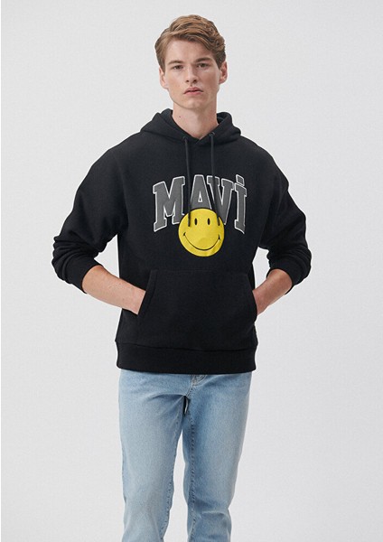 Erkek Mavi X Smiley Originals Siyah Sweatshirt 0S10060-70087