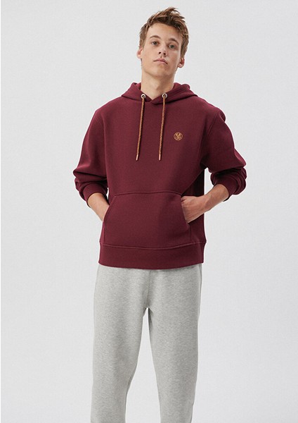 Mavi Logo Nakışlı Kapüşonlu Bordo Sweatshirt 065809-70426 fiyatları
