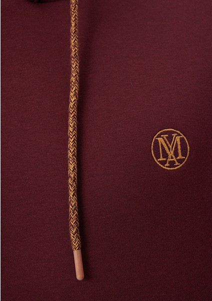 Mavi Logo Nakışlı Kapüşonlu Bordo Sweatshirt 065809-70426