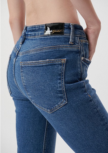 Maria Slit Koyu Gold Icon Jean Pantolon 101560-82662