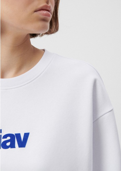 Kadın Miav Baskılı Beyaz Sweatshirt 1610964-620