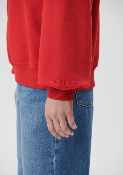 Kadın Bisiklet Yaka Kırmızı Basic Sweatshirt 1610198-80791