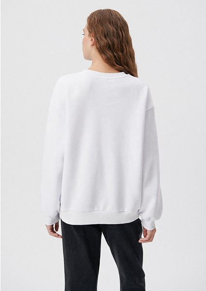 Kadın Mavi Logo Baskılı Beyaz Sweatshirt 1611656-620 fırsatları