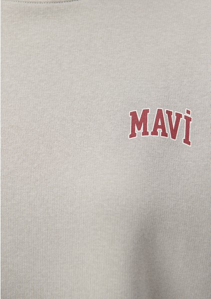 Logo Baskılı Gri Sweatshirt 1611600-70112