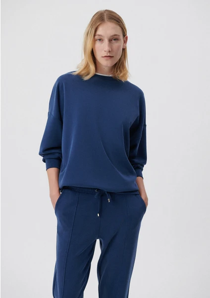 Kadın Lux Touch Lacivert Modal Sweatshirt 168837-70491