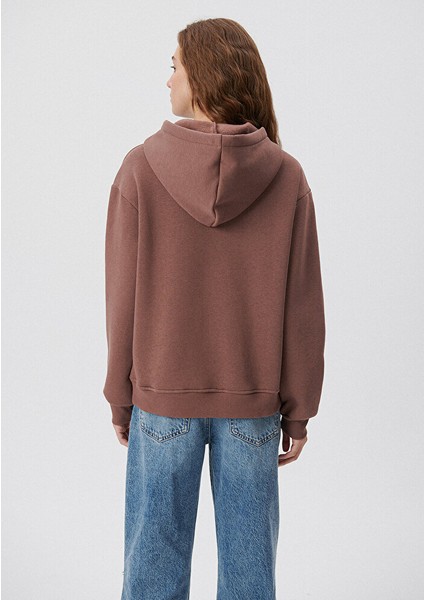 Kadın Kapüşonlu Kahverengi Basic Sweatshirt 167299-70383