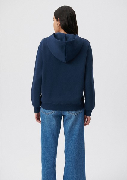 Kadın Kapüşonlu Lacivert Basic Sweatshirt 167299-70488