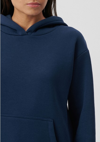 Kadın Kapüşonlu Lacivert Basic Sweatshirt 167299-70488