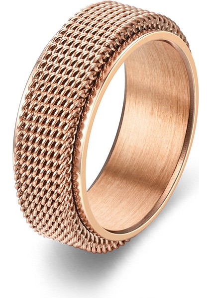 Moda Titanyum Çelik Yüzük 8mm Pembe Altın (Yurt Dışından)