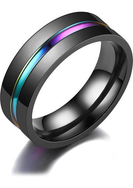 Moda Titanyum Çelik Yüzük 8mm Renkli (Yurt Dışından)