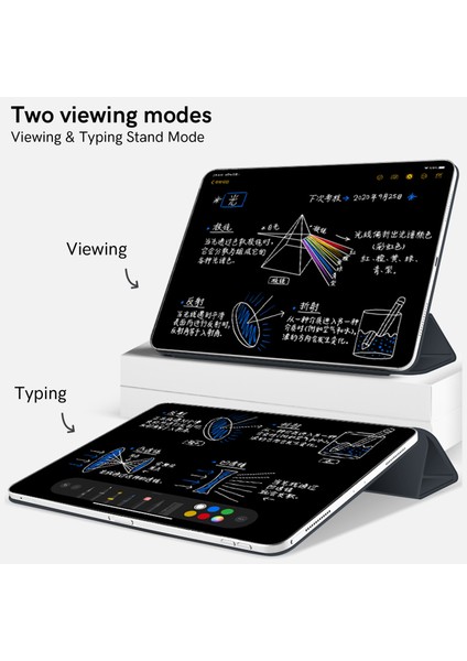 ipad Pro 11 (2018) / (2020) / (2021) / (2022) / ipad Air Pu Deri Üç Katlı Stand Manyetik Kapağı Tablet Kasası (Yurt Dışından)