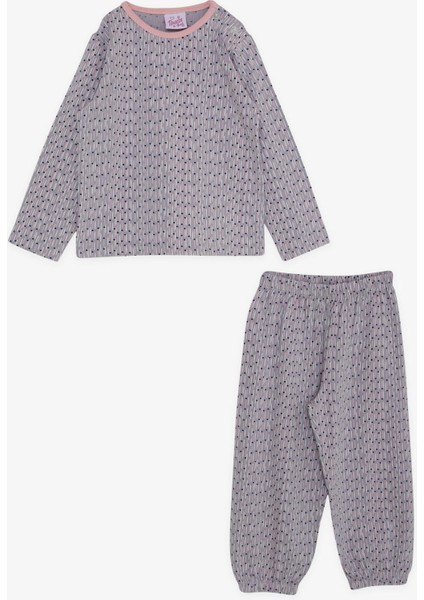 Kız Bebek Pijama Takımı Desenli 9 Ay-3 Yaş, Açık Lila