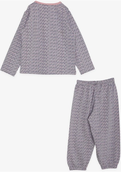 Kız Bebek Pijama Takımı Desenli 9 Ay-3 Yaş, Açık Lila