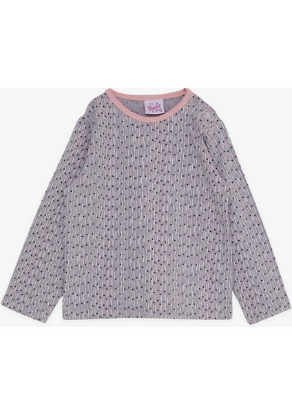 Kız Bebek Pijama Takımı Desenli 9 Ay-3 Yaş, Açık Lila