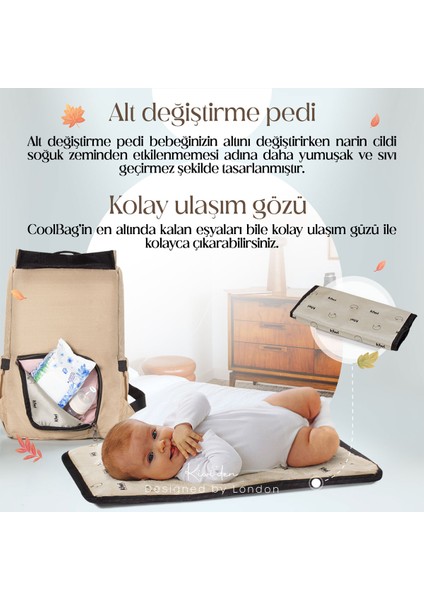 Coolbag Anne Bebek Bakım Sırt Çantası - Kahverengi