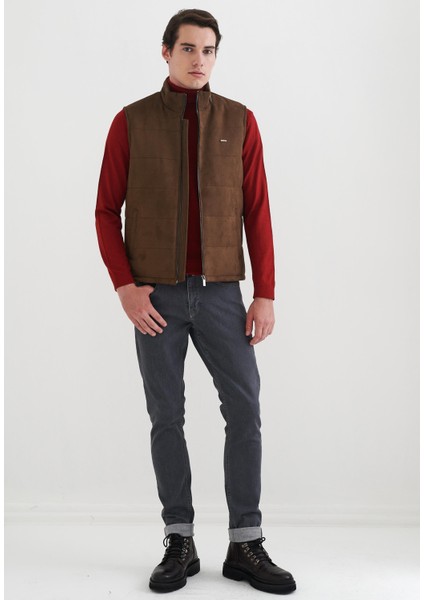 Erkek Suni Deri Yelek
