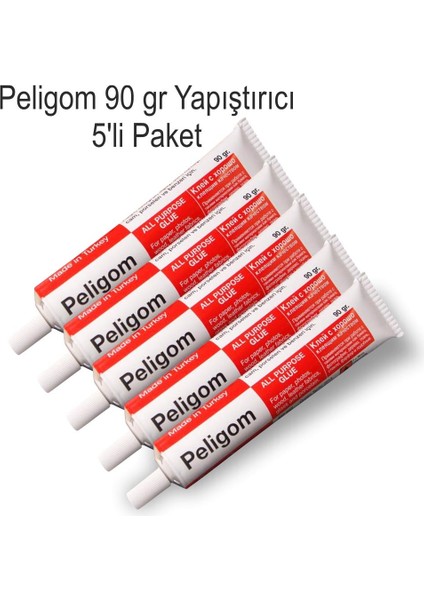 Pelikan Peligom Kuvvetli Sıvı Yapıştırıcı 90 gr Metal Tüp 5 Li Paket