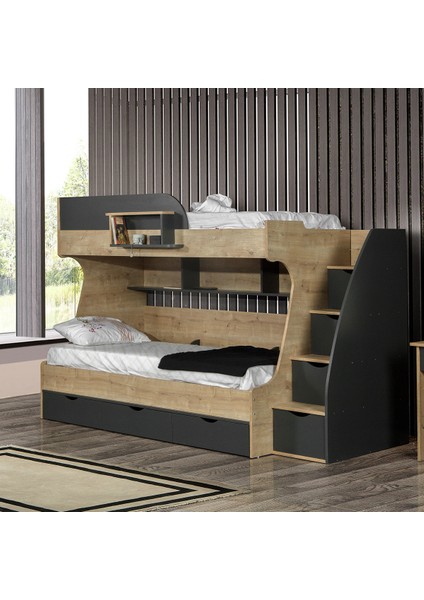 Truva Çekmeceli Ranza + 2 Comfort Yatak