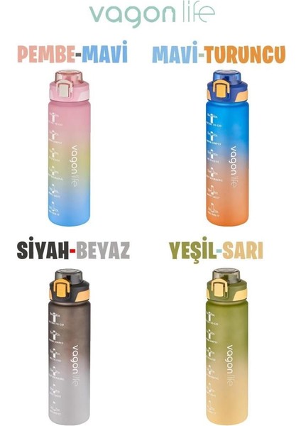 Motivasyon Su Matarası 1000ML Yeşil