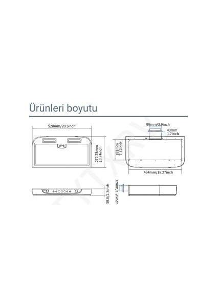 12V Aspiratör LED Işıklı 3 Fan Hızı Paslanmaz Çelik Filtre Dokunmatik Karavan Davlumbaz