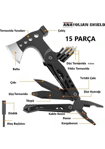 Çok Fonksiyonlu Mini Balta ve Pense Seti