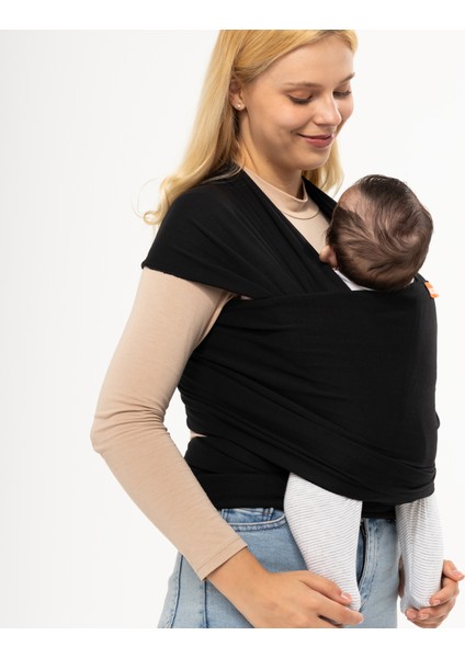 Wrap Sling - Pamuklu Esnek Bebek Taşıma Şalı - Yenidoğan Bebeklerin Ihtiyacı Olan Ten Teması ve M Pozisyonu