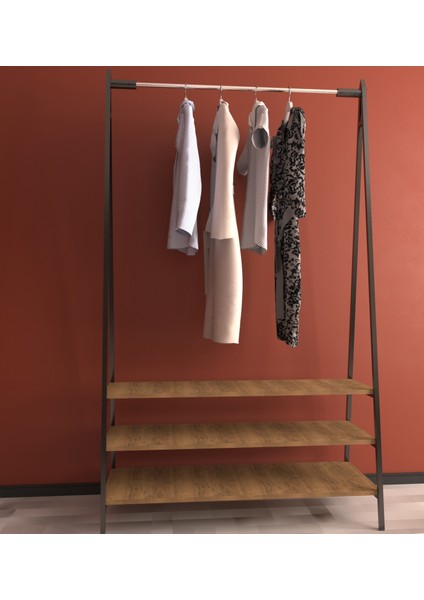 Metal Aksamlı Ahşap Desenli Portmanto fiyatları