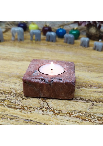 Mermer Mumluk Tealigt Traverten 7X7X3CM