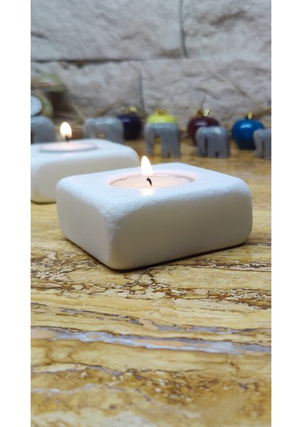 Mermer Mumluk Tealigt Traverten 7X7X3CM