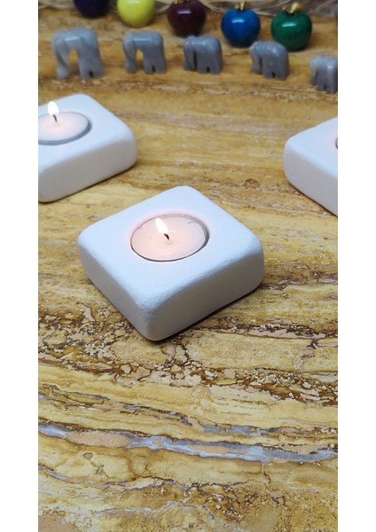 Mermer Mumluk Tealigt Traverten 7X7X3CM