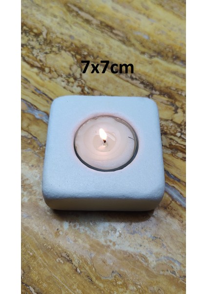 Mermer Mumluk Tealigt Traverten 7X7X3CM