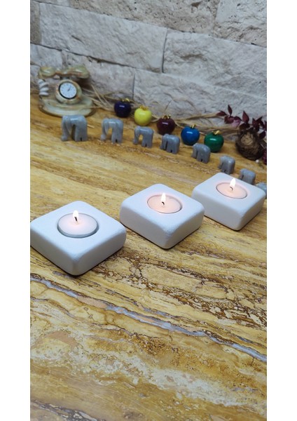 Mermer Mumluk Tealigt Traverten 7X7X3CM