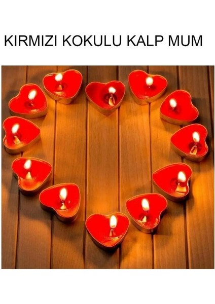 Ilkyagstore Hediye Kalp Mum 32 Adet Kırmızı Kalpli Tealight Mum 14 Şubat Sevgiliye Evlilik Teklifi Yıldönümü