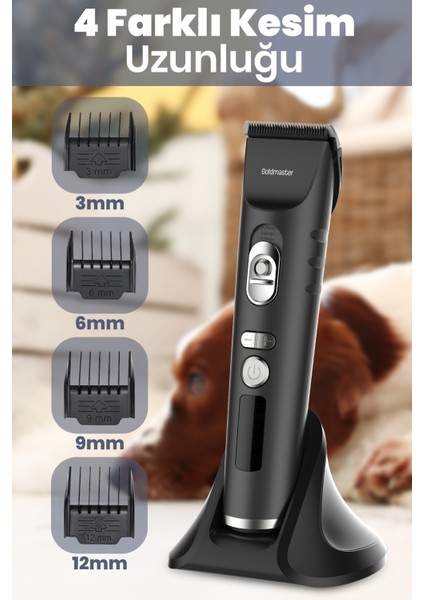 Animalpro Şarj Standlı LED Ekranlı Kedi Köpek Tıraş Makinesi Pet Evcil Hayvan Tüy Kesme Aparatlı fiyatları
