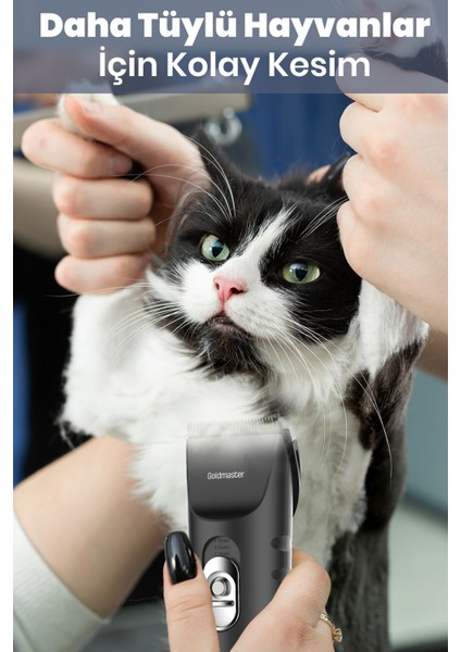 Animalpro Şarj Standlı LED Ekranlı Kedi Köpek Tıraş Makinesi Pet Evcil Hayvan Tüy Kesme Aparatlı modelleri