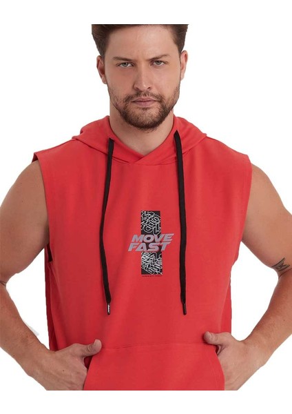 Erkek Kapüşonlu Kanguru Cepli Kolsuz Sweatshirt modelleri