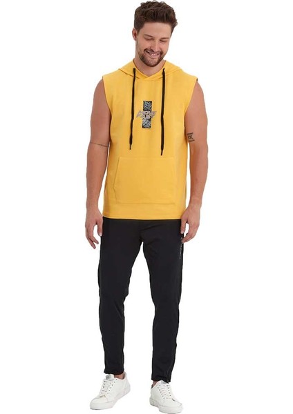 Erkek Kapüşonlu Kanguru Cepli Kolsuz Sweatshirt fiyatları