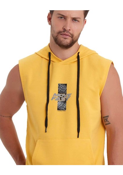 Erkek Kapüşonlu Kanguru Cepli Kolsuz Sweatshirt modelleri