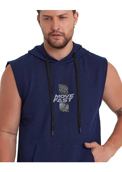 Erkek Kapüşonlu Kanguru Cepli Kolsuz Sweatshirt modelleri