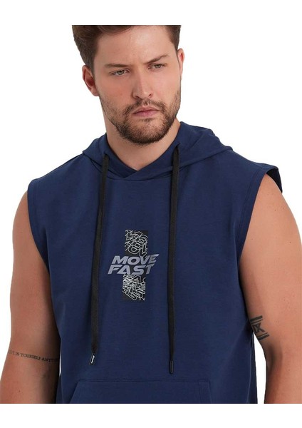 Erkek Kapüşonlu Kanguru Cepli Kolsuz Sweatshirt modelleri