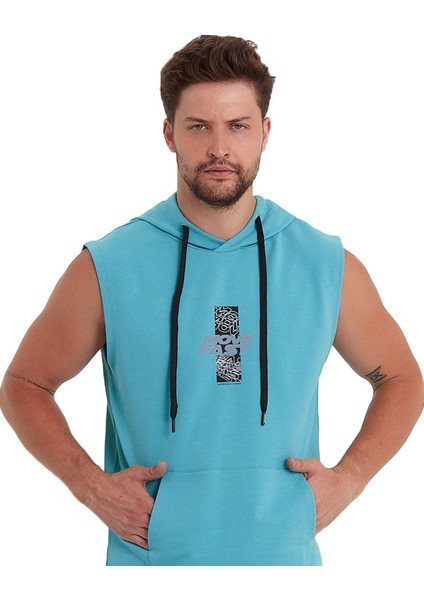 Erkek Kapüşonlu Kanguru Cepli Kolsuz Sweatshirt modelleri