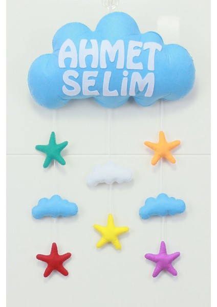 Ahmet Selim Isimli Bulutlu Bebek ve Hastane Odası Kapı Süsü